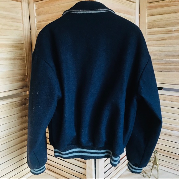L.L. Bean Vintage Wool Varsity Bomber Jacket - Picture 7 of 8